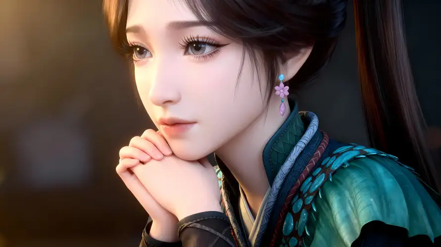 4k古风壁纸 - 国漫 - 梅凝 - 绿衣「哲风壁纸」