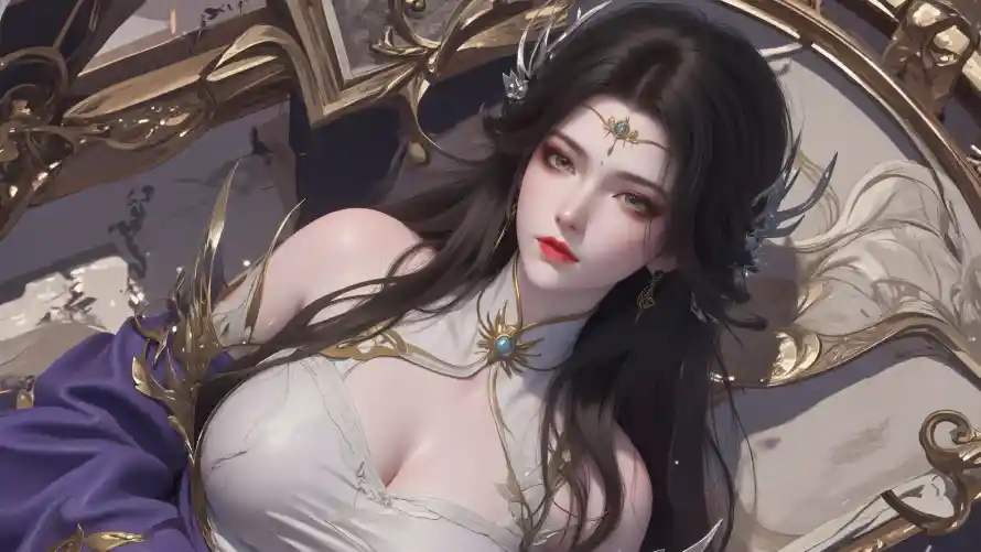 4k国风壁纸 - 御姐 - 玄衣 - 红唇「哲风壁纸」