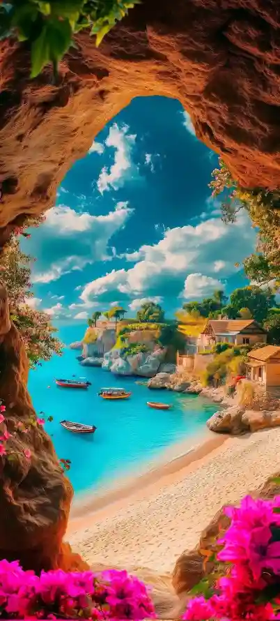 4k壁纸壁纸 - 小镇 - 手机 - 沙滩「哲风壁纸」