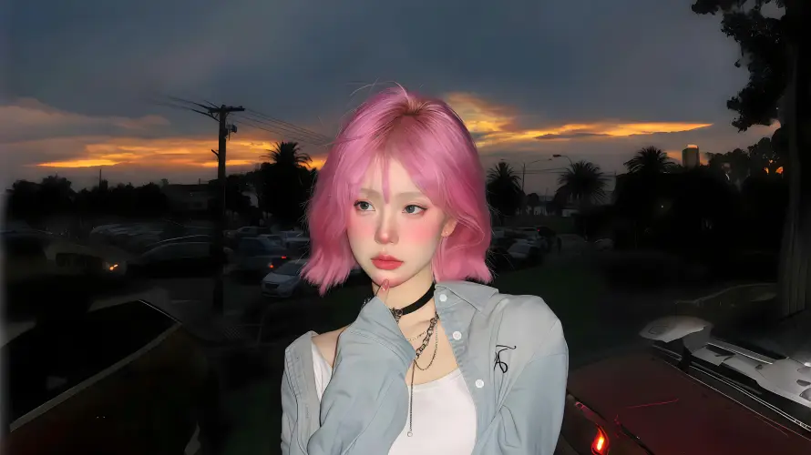 4k傍晚壁纸-金项链壁纸和晚霞-城市户外热门的壁纸「哲风壁纸」