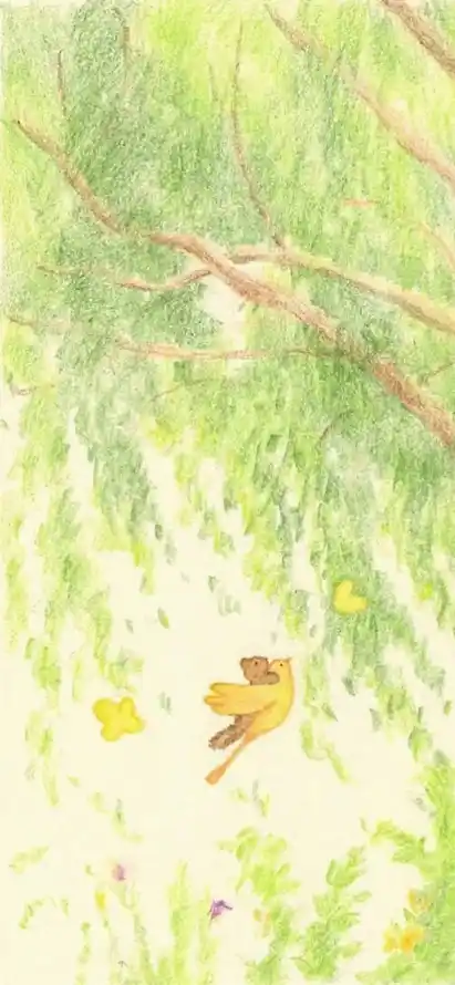 4k手绘壁纸 - 树枝 - 水彩 - 治愈「哲风壁纸」