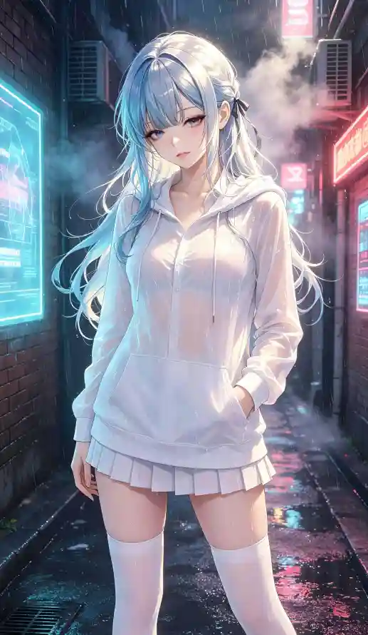 4k壁纸壁纸 - 小巷 - 少女 - 手机「哲风壁纸」