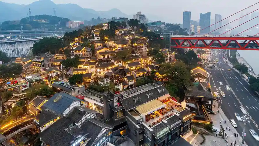 4k壁纸壁纸 - 山城 - 暮色 - 桥梁「哲风壁纸」