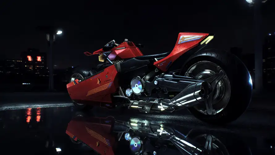 4k反光壁纸 - 夜景 - 摩托 - 机械「哲风壁纸」