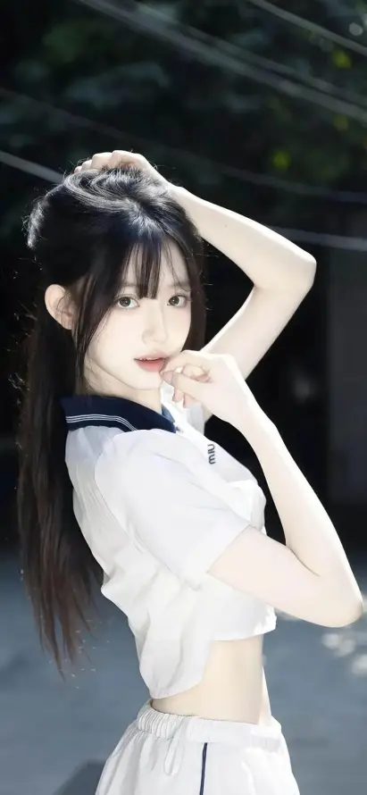 4k夜景壁纸 - 户外 - 露腰 - 黑发「哲风壁纸」