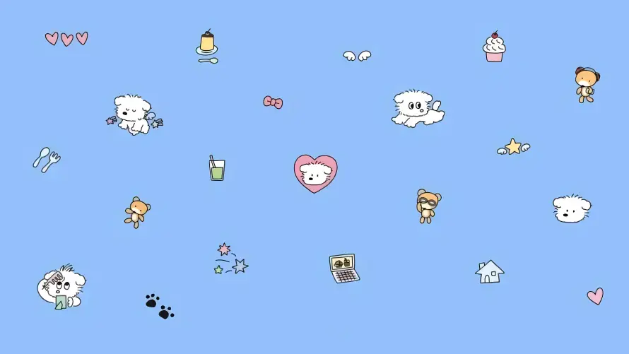 4k卡通壁纸 - 可爱 - 小熊 - 小狗「哲风壁纸」