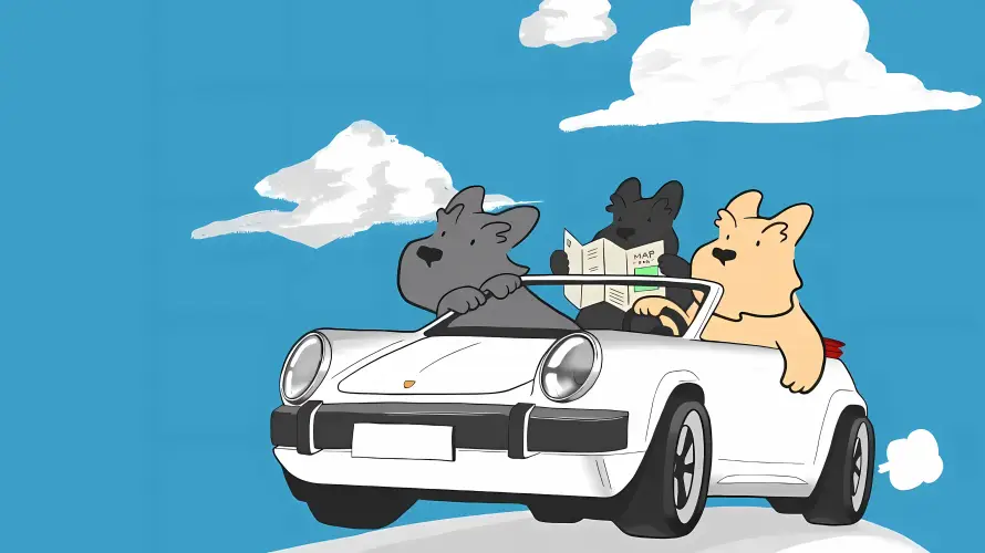 4k出行壁纸-敞篷车 - 卡通-公路旅行壁纸推荐「哲风壁纸」