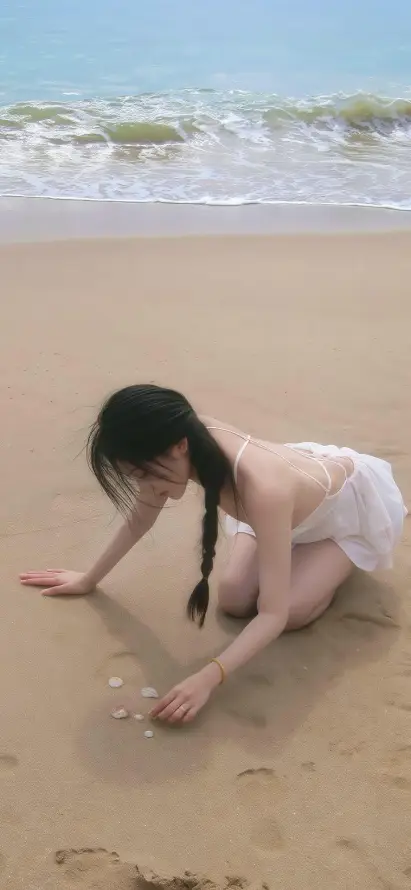 4k壁纸壁纸 - 少女 - 手机 - 沙滩「哲风壁纸」