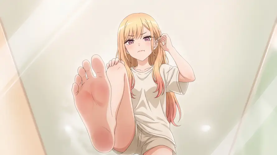 4k居家壁纸 - 紫瞳 - 赤足 - 金发「哲风壁纸」