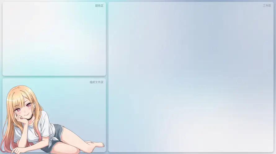 4k双屏壁纸 - 浅色调 - 白T恤 - 牛仔短裤「哲风壁纸」