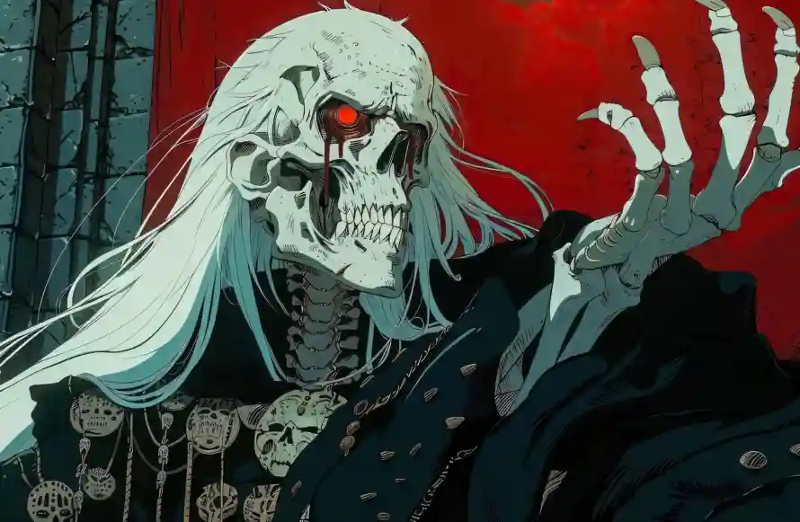 2k白骨壁纸-哥特风与红瞳-暗黑诡谲壁纸分享「哲风壁纸」