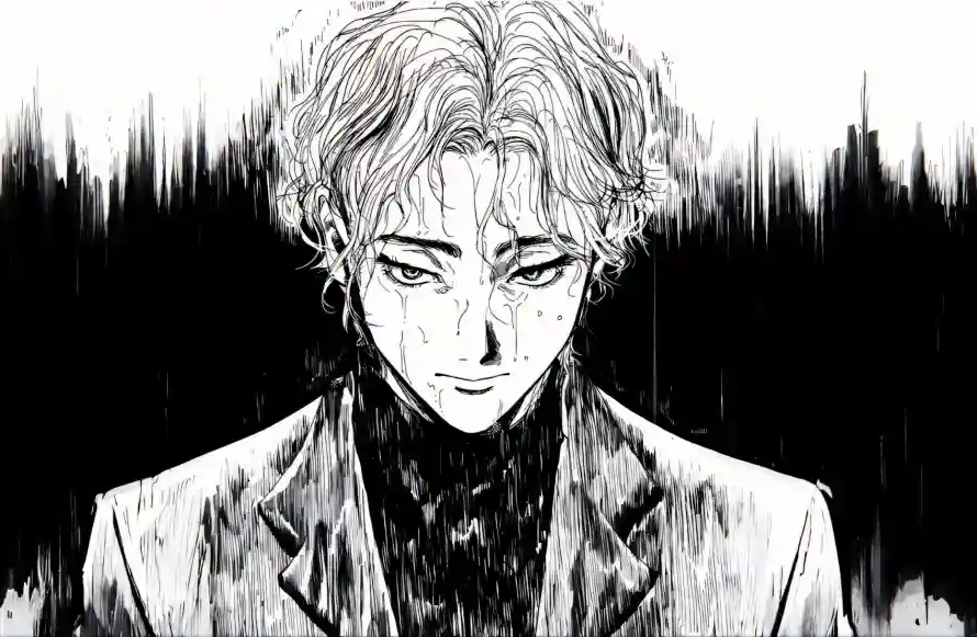 4k卷发壁纸 - 手绘 - 西装 - 高领「哲风壁纸」