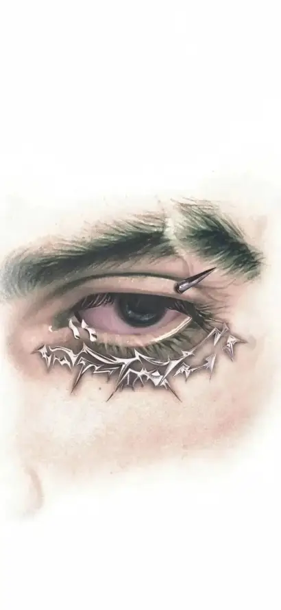 4k手绘壁纸 - 眉峰 - 凌厉眼神 - 创意眼妆「哲风壁纸」