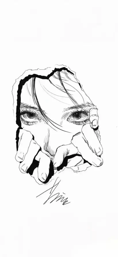 4k人像壁纸 - 双手 - 女生 - 手绘「哲风壁纸」