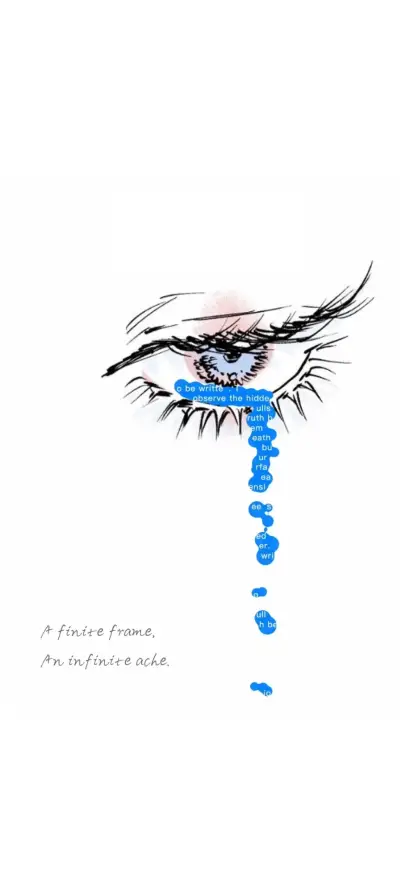 4k伤感壁纸 - 手绘 - 插画 - 流泪「哲风壁纸」