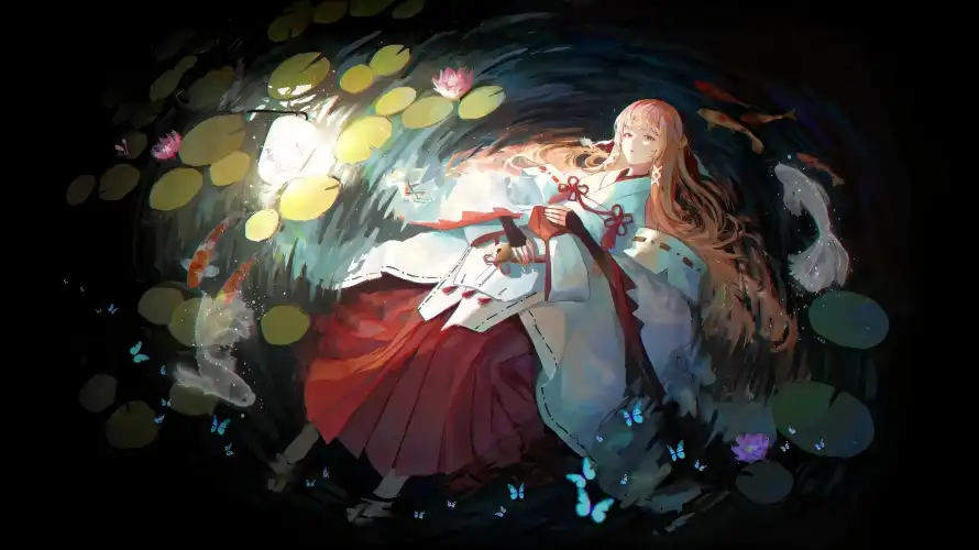 4k光斑壁纸 - 和服 - 夜晚 - 意境「哲风壁纸」