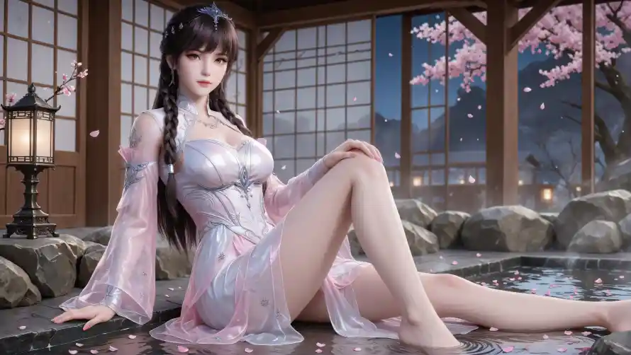 4k古风壁纸 - 国漫 - 夜景 - 女神「哲风壁纸」