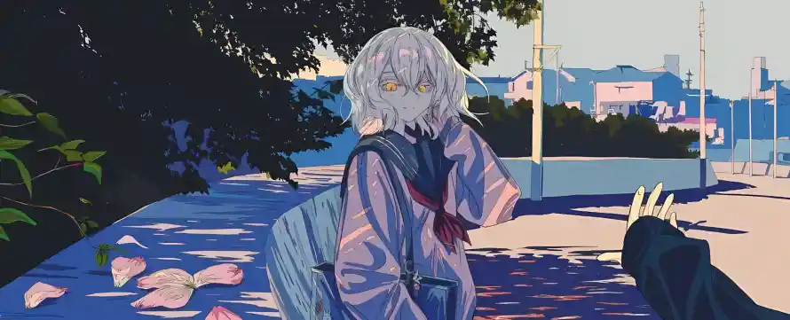 4k花瓣壁纸 - 背包 - 银发 - 制服「哲风壁纸」