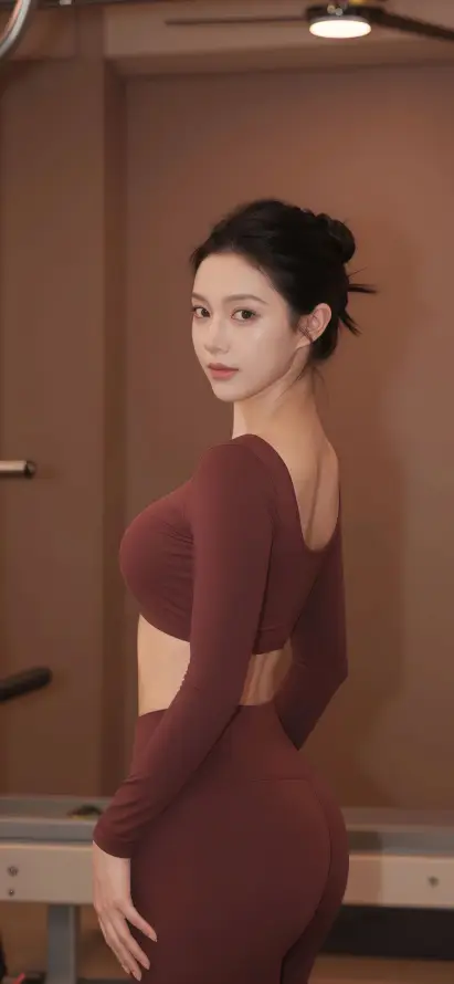 4k回眸壁纸 - 盘发 - 美女 - 露腰「哲风壁纸」