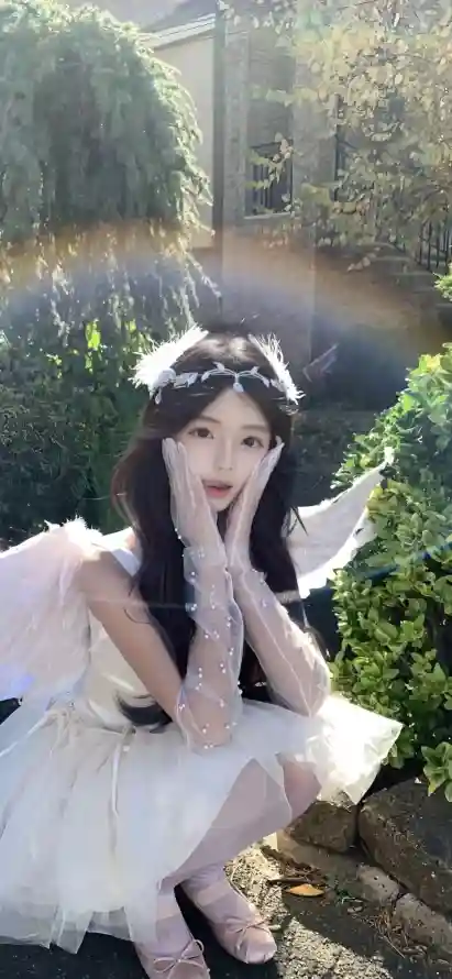 4k彩虹壁纸 - 户外 - 绿植 - 美女「哲风壁纸」
