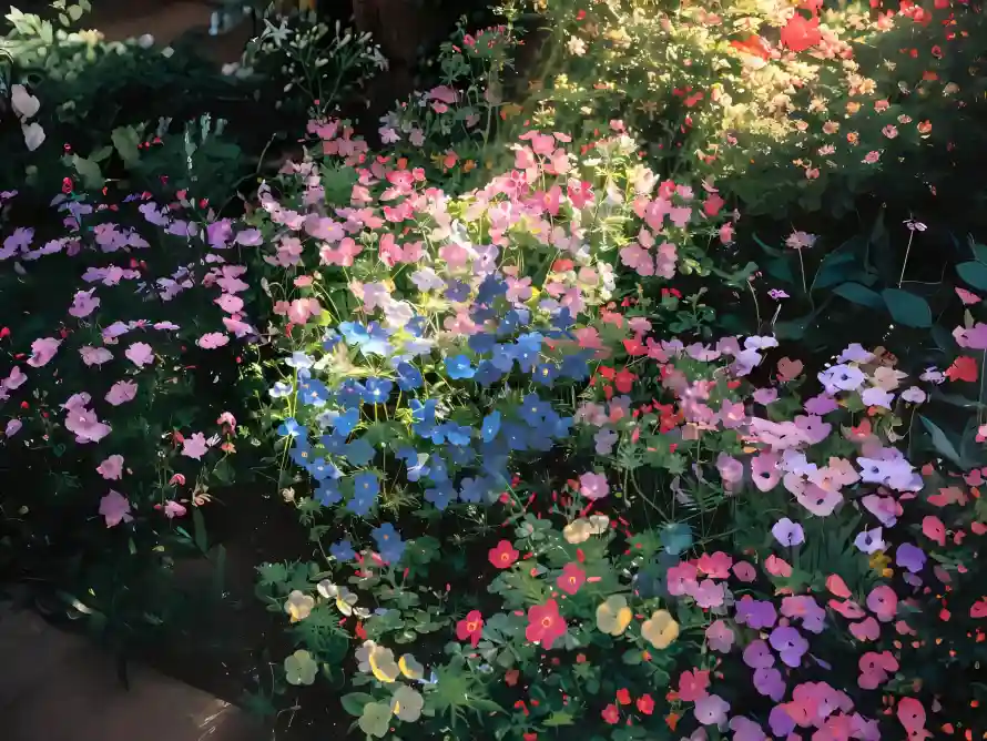 4k三色堇壁纸 - 勿忘我 - 缤纷混合花境 - wallpaper「哲风壁纸」
