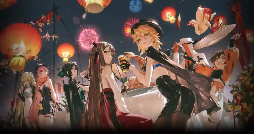 4k夜景壁纸 - 少女 - 游戏 - 烟花「哲风壁纸」
