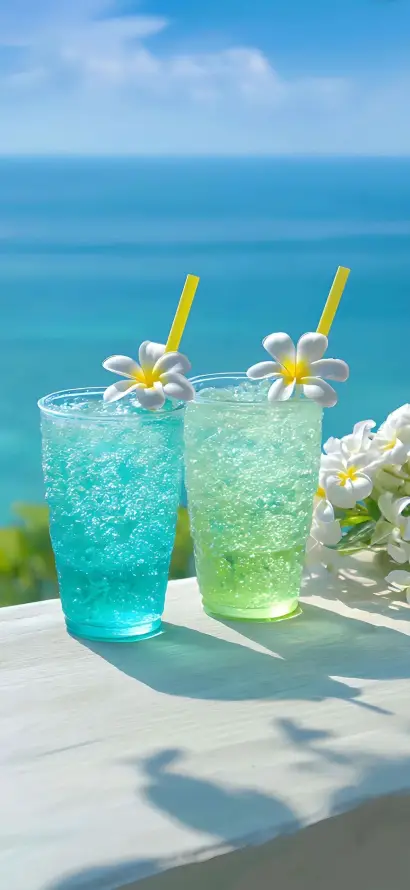 4k冰饮壁纸 - 夏日 - 大海 - 度假「哲风壁纸」