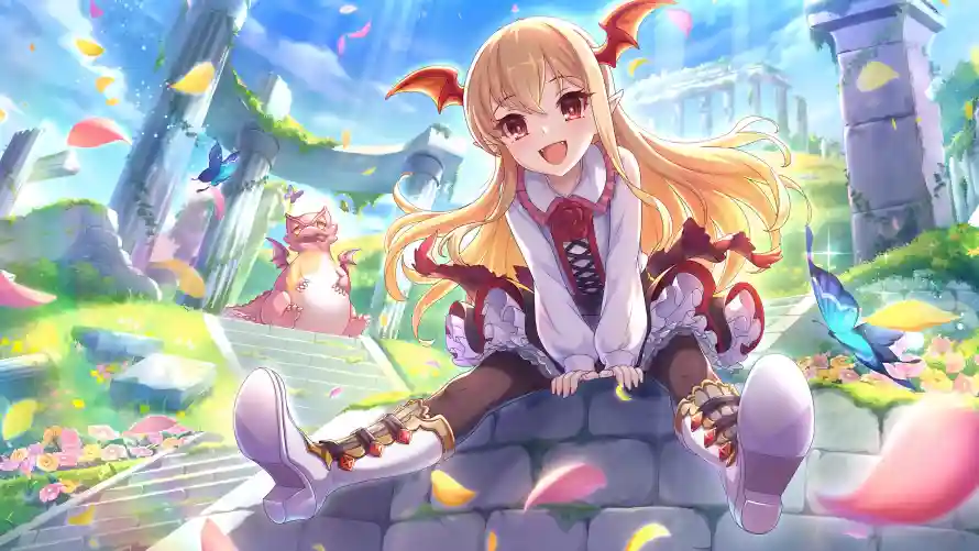 4k少女壁纸-斑比 - 花瓣-草地「哲风壁纸」