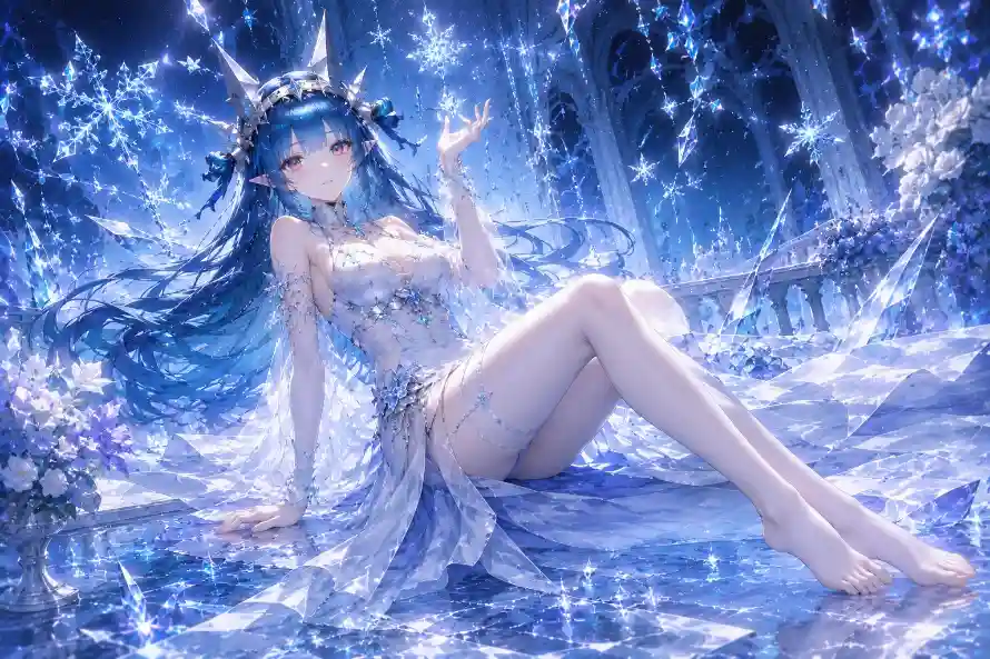 4k冰雪壁纸 - 角 - 冰面 - 少女「哲风壁纸」