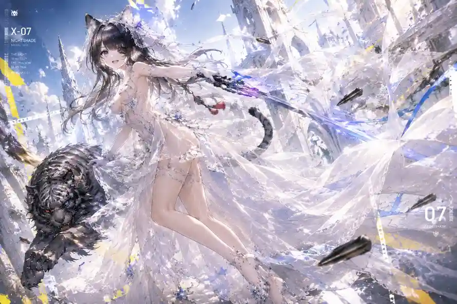 4k兽耳壁纸 - 冰晶 - 天空 - 少女「哲风壁纸」