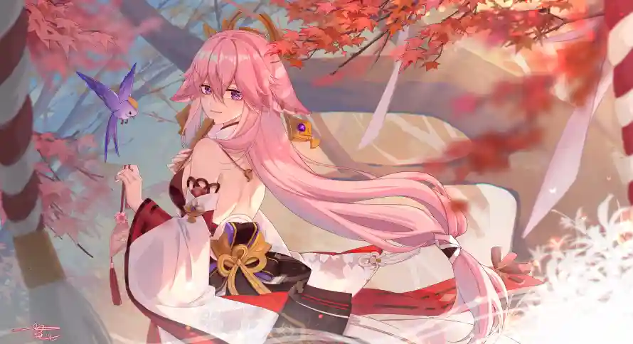 9k原神壁纸-狐狸耳壁纸和和服-5645热门的壁纸「哲风壁纸」