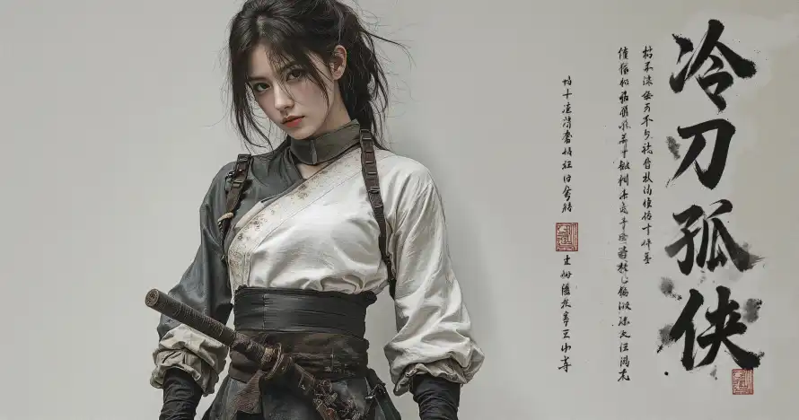 4k书法壁纸 - 侠女 - 古风 - 壁纸「哲风壁纸」