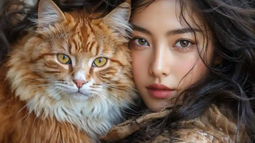 4k长发壁纸 - 电脑 - 卷发 - 美女「哲风壁纸」