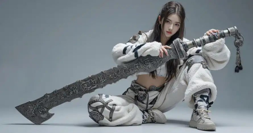 4k壁纸壁纸 - 少女 - 巨剑 - 清冷「哲风壁纸」