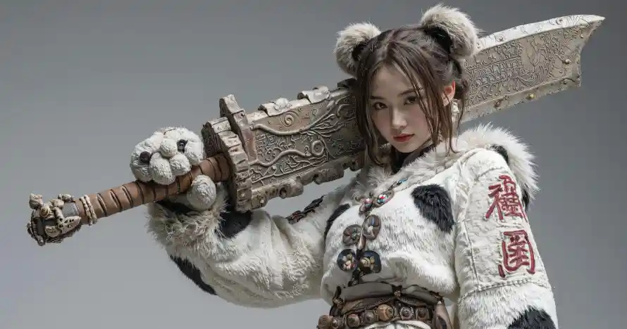 4k国风壁纸 - 壁纸 - 少女 - 巨剑「哲风壁纸」