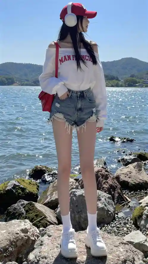 4k壁纸壁纸 - 少女 - 手机 - 海边「哲风壁纸」