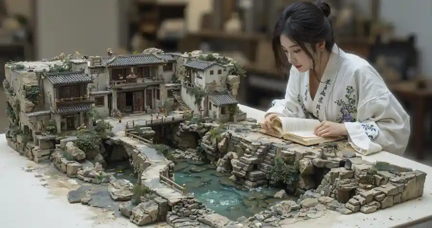 3k国风壁纸-古建筑与壁纸-微缩模型热门的壁纸「哲风壁纸」