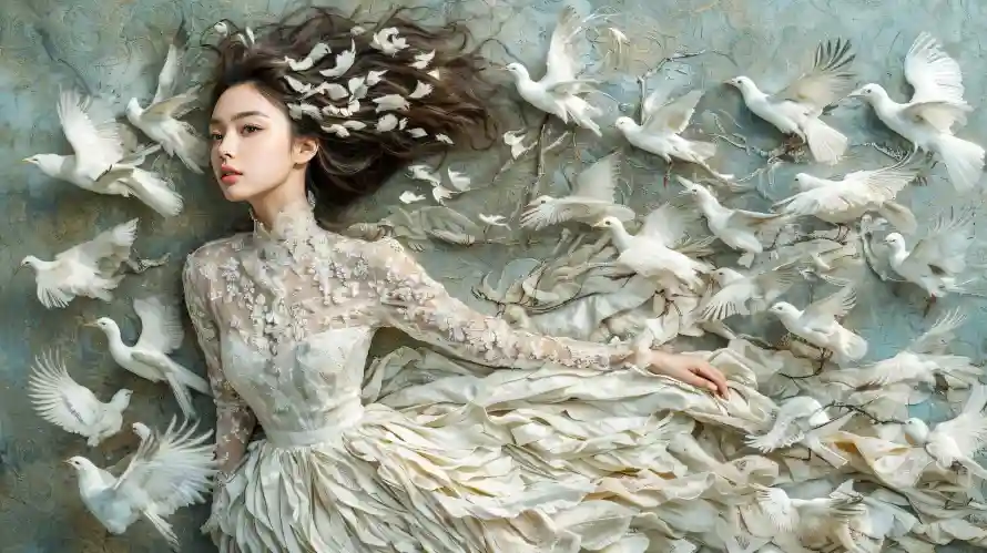 2k仙女壁纸-氛围感 - 壁纸-白色礼服壁纸推荐「哲风壁纸」