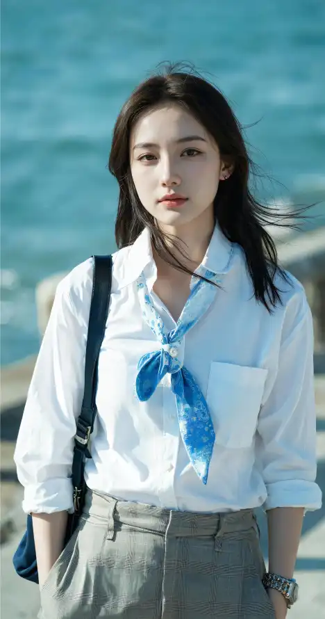 4k壁纸壁纸 - 女生 - 手机 - 海边「哲风壁纸」