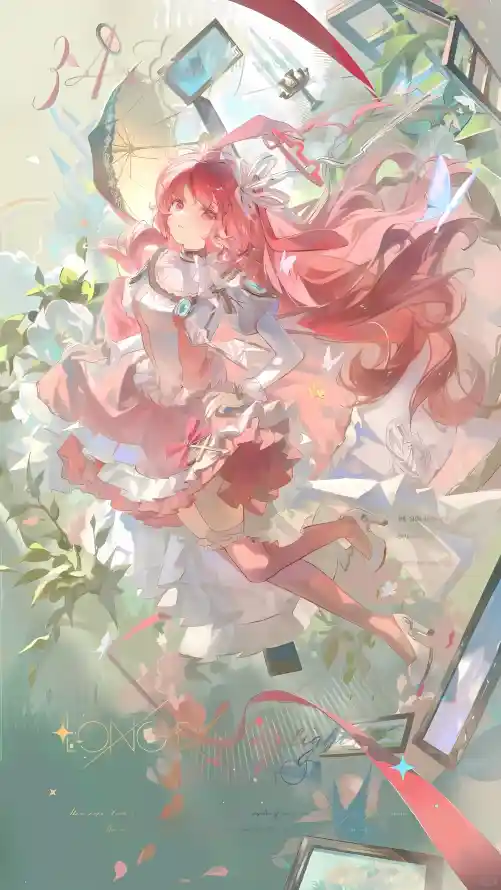 4k少女壁纸 - 建筑 - 植物 - 粉发「哲风壁纸」