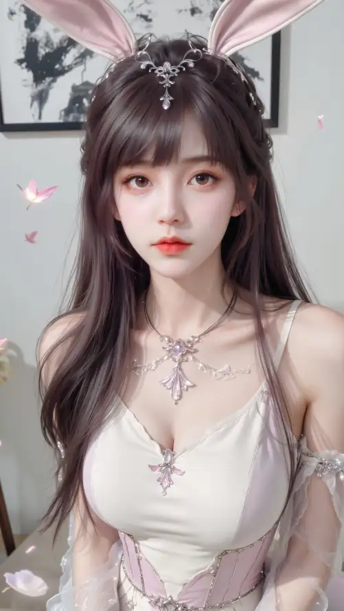 4k兔耳壁纸 - 小舞 - 少女 - 粉色「哲风壁纸」