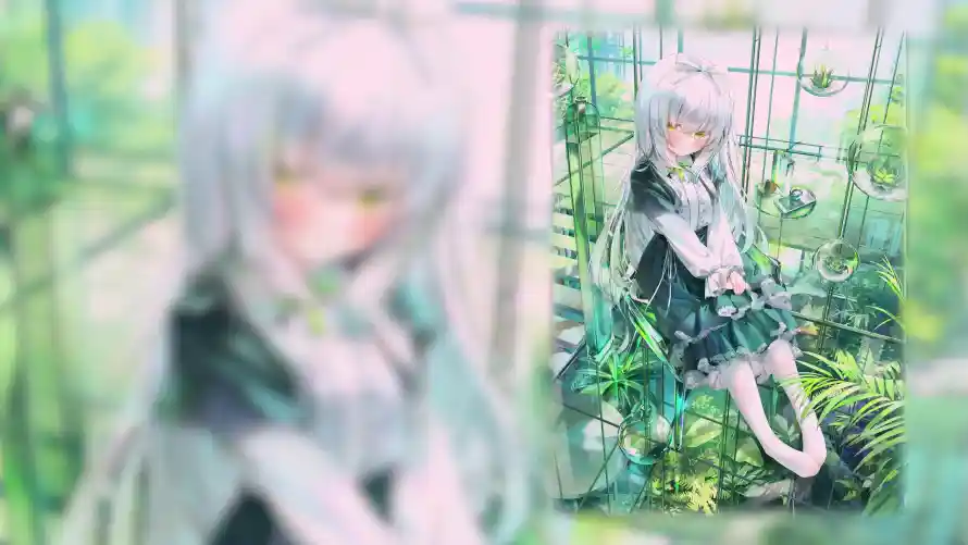 3k插画壁纸-植物 - 白丝-绿植「哲风壁纸」