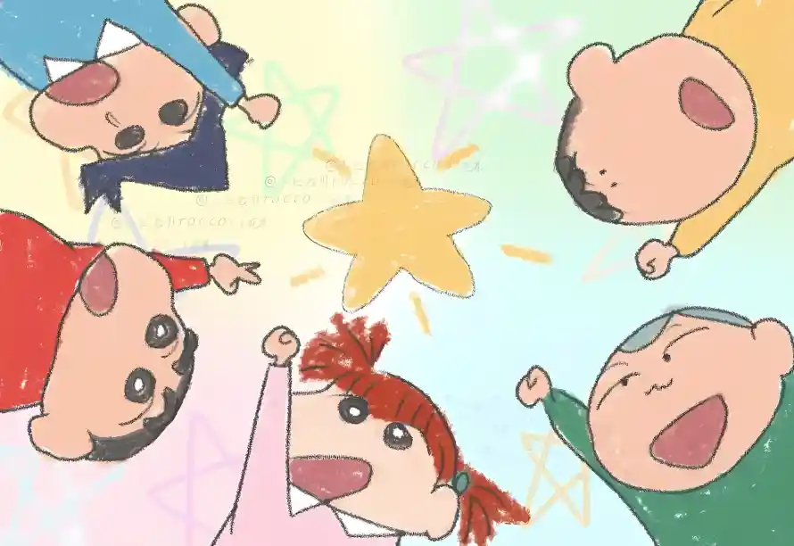 4k卡通壁纸 - 可爱 - 星星 - 欢呼「哲风壁纸」