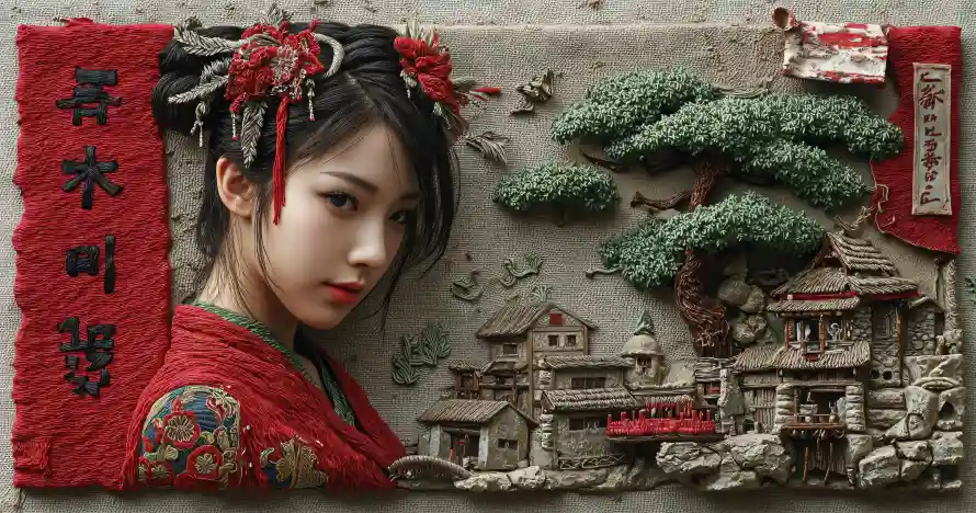 3k中式壁纸-古建筑与发饰-古风女子壁纸推荐「哲风壁纸」
