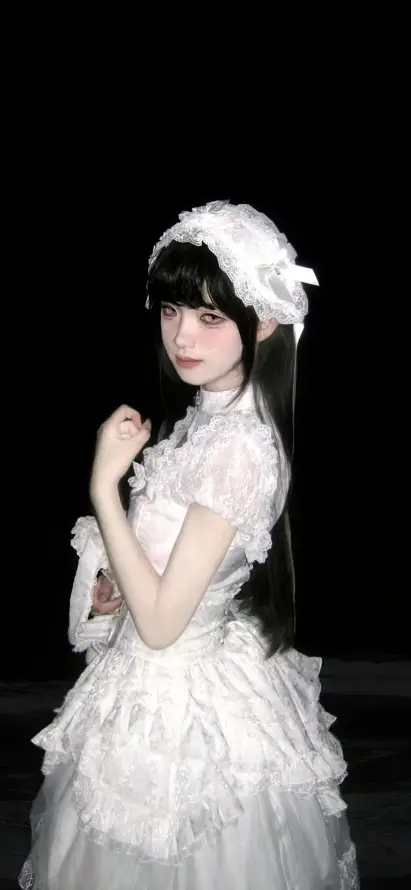 4k发带壁纸 - 少女 - 洋装 - 白裙「哲风壁纸」