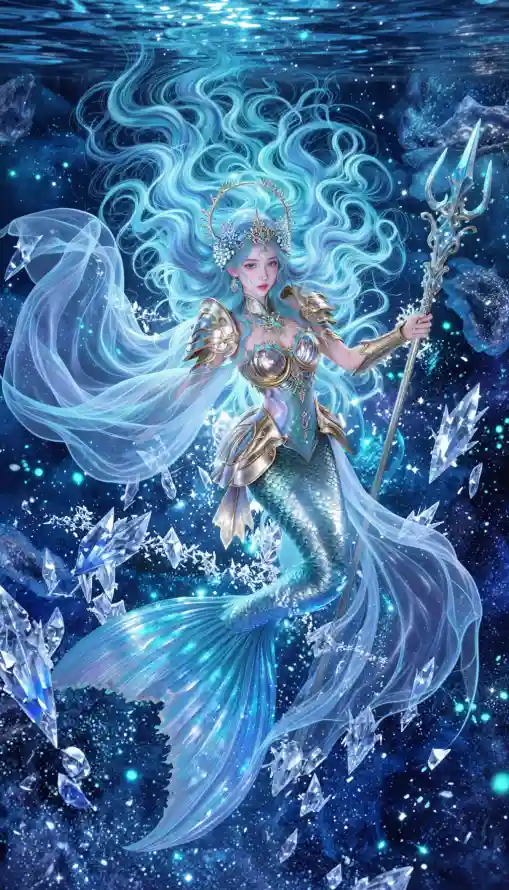 4k冰晶壁纸 - 动漫 - 妹子 - 水下「哲风壁纸」