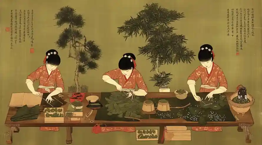 5k古风壁纸-包粽子 - 国风-传统节日免费下载「哲风壁纸」