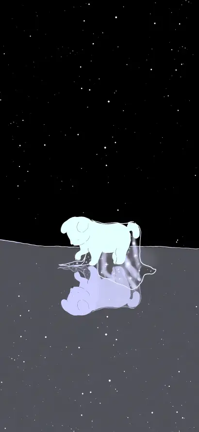 4k倒影壁纸 - 发光 - 可爱 - 夜晚「哲风壁纸」