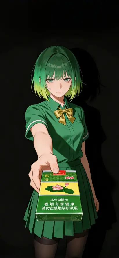 4k伸手壁纸 - 制服 - 动漫 - 抽烟「哲风壁纸」