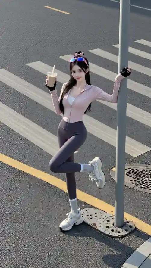 4k墨镜壁纸 - 奶茶 - 美女 - 街拍「哲风壁纸」